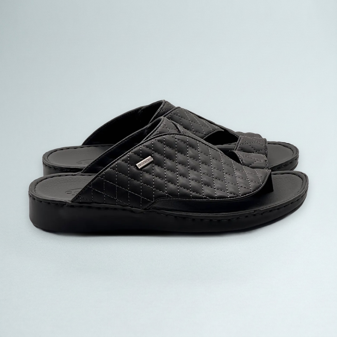 Quilted Sandal — Black (2)