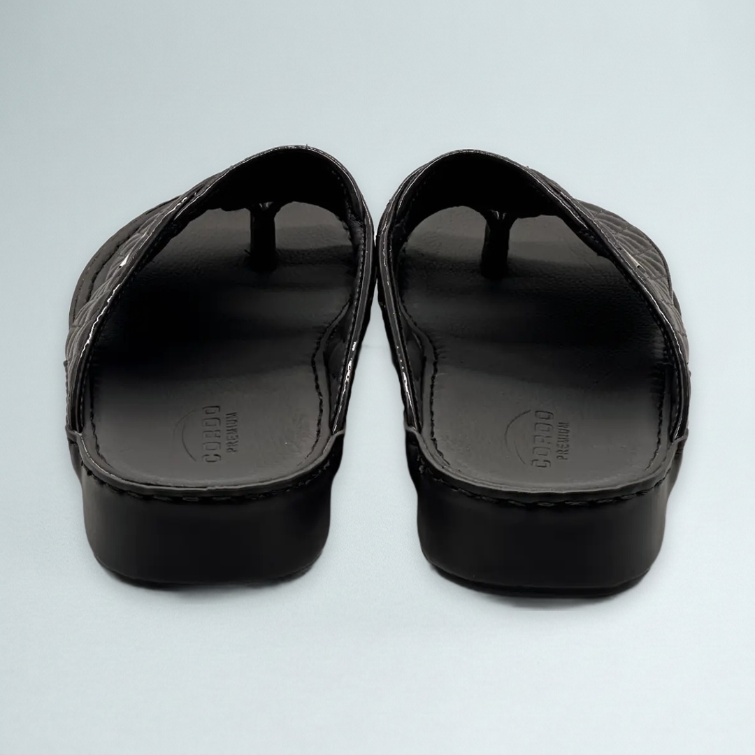 Quilted Sandal — Black (3)